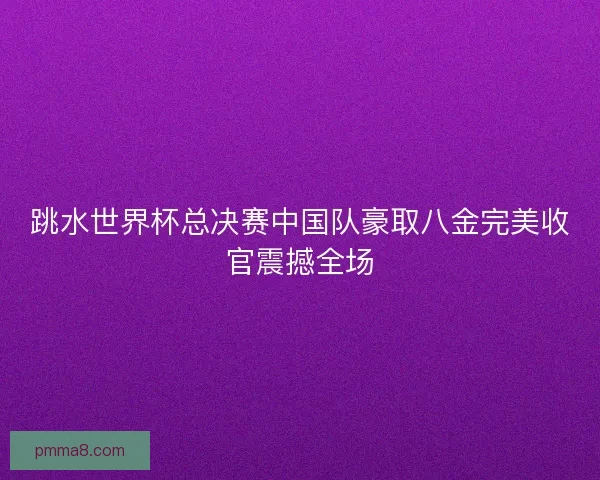 跳水世界杯总决赛中国队豪取八金完美收官震撼全场