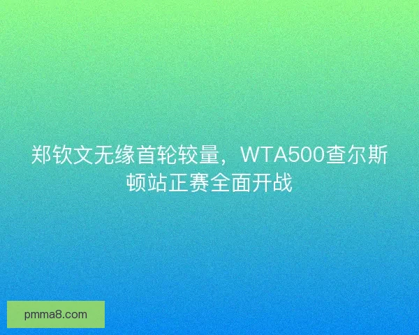 郑钦文无缘首轮较量，WTA500查尔斯顿站正赛全面开战
