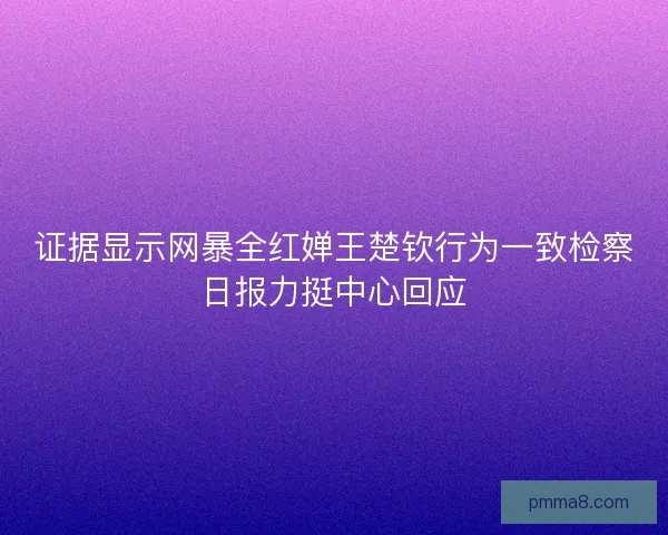 证据显示网暴全红婵王楚钦行为一致检察日报力挺中心回应